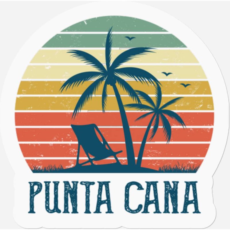 Punta Cana Vintage Stickers Summer Palm Tree — Autocollants et stickers