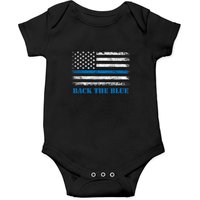 Back The Blue Thin Blue Line American Flag Police Support Onesies