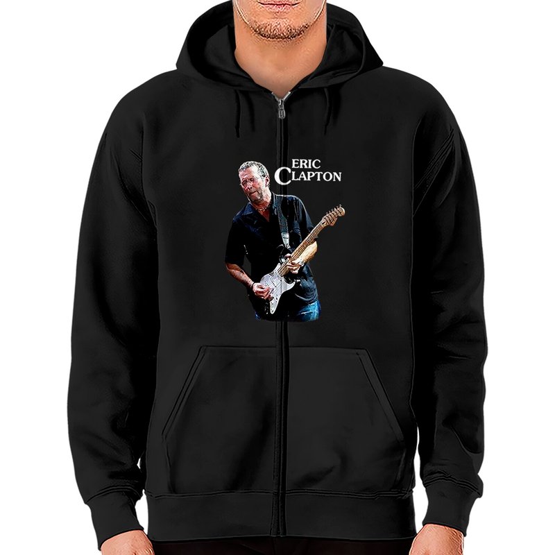 Eric Clapton Playing Guitar Music Zip Hoodies