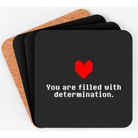 Undertale - Determination Heart - Undertale - Coasters — Sous-verres et napperons