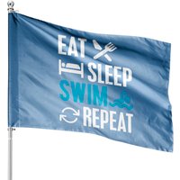 Eat Sleep Swim Repeat House Flags For Swimming Lovers House Flags — Drapeaux décoratifs