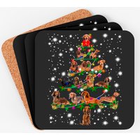 Dachshund Christmas Tree Coasters