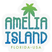 Amelia Island Florida Stickers Beach Palm Tree — Autocollants et stickers