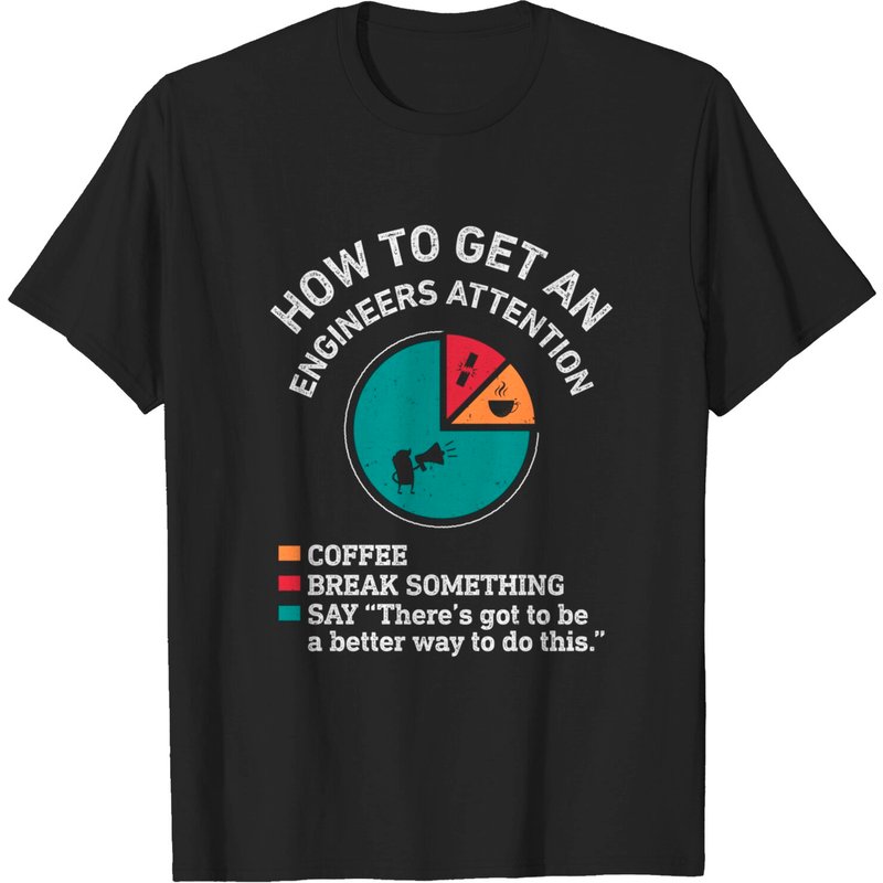 How To Get An Engineers Attention Funny Engineer Engineering Long Sleeve T-t-t-shirts — T-shirts pour hommes