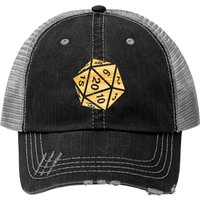 Rpg Dice Trucker Hats D20 | Enchanted Woods Design Wood Grain Pattern - Dungeons And Dragons - Trucker Hats — Casquette de baseball