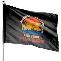 Vintage Pearl Harbor 80th Anniversary Flag House Flags — Decorative Flags