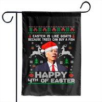 Happy 4th Of Easter Funny Biden Ugly Christmas Swe Garden Flags — Decorative Flags