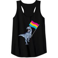Pansexual Flag Dinosaur Lgbtqia Pan Pride Lgbt Nonbinary Decal - Cat - Tank Tops