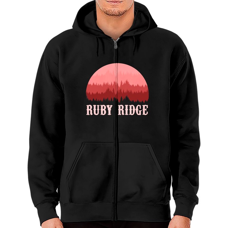 Remember Ruby Ridge Idaho Gift Zip Hoodies — Sweats à capuche pour hommes