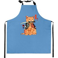 Japanese Samurai Ninja Cat Kawaii Tattoo Graphic Kitchen Aprons — Tabliers de cuisine