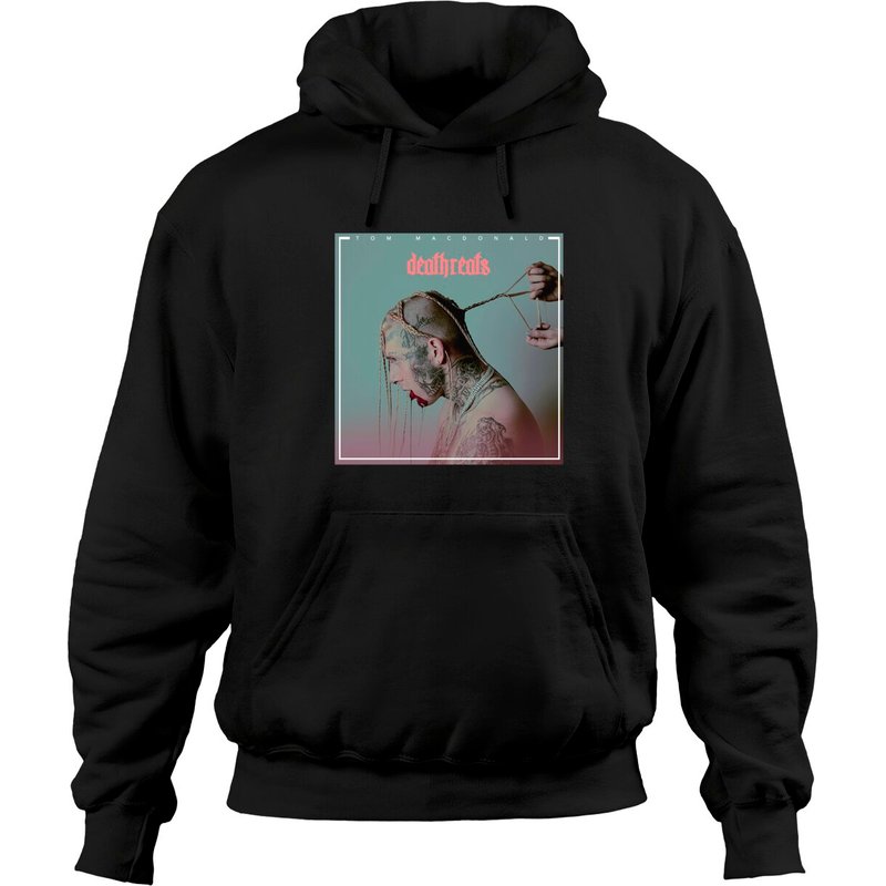 Tom Macdonald Deathreats Head With Tattoo Hoodies. — Sweats à capuche pour hommes