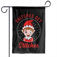 Snitches Get Stitches Elf Xmas Snitches Get Stitches Garden Flags — Drapeaux décoratifs