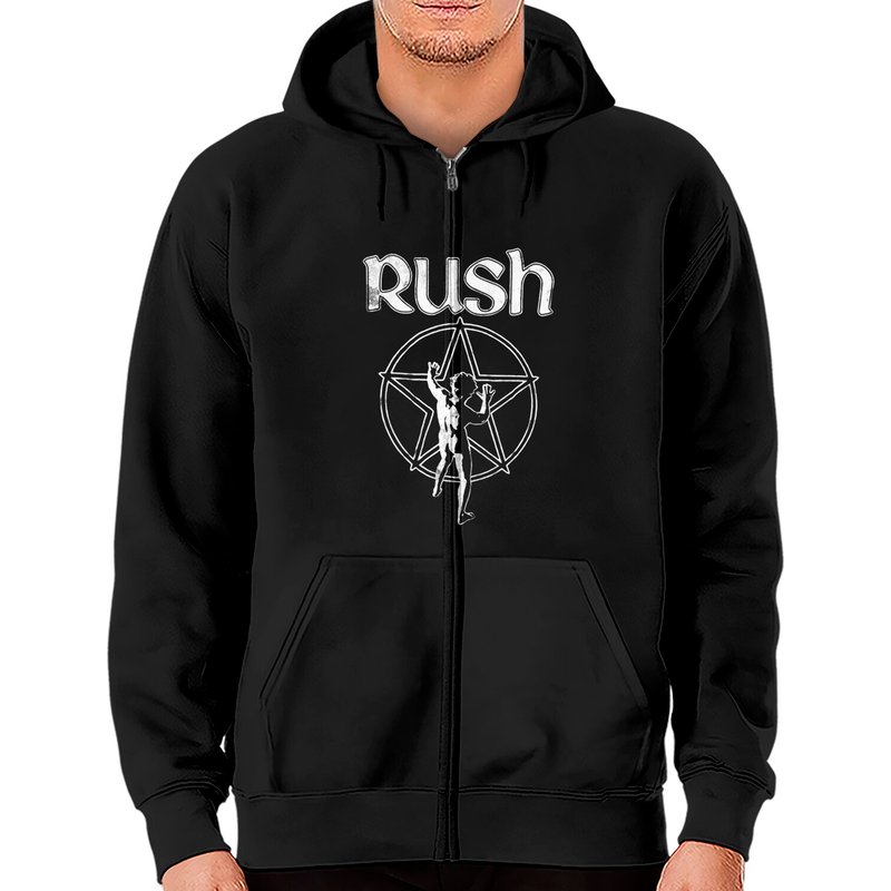 Rush Men's Star Logo Zip Hoodies Green — Sweats à capuche pour hommes