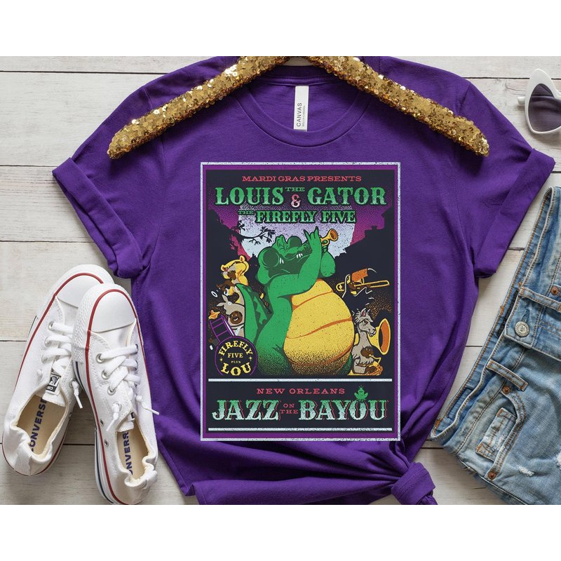 Louis The Gator Firefly Five New Orleans Jazz Bayou Shirt / Princess And The Frog
