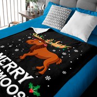 Merry Christmoose Christmas Moose Funny Xmas Baby Blankets — Baby Blankets