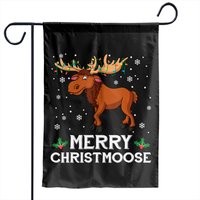 Merry Christmoose Christmas Moose Funny Xmas Garden Flags — Drapeaux décoratifs