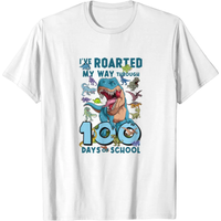 Dinosaur 100th Day Of School T-shirt Happy 100 Days Of School Dinosaur Shirt