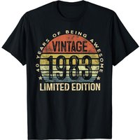 Vintage 1983 Limited Edition 40 Year Old Gifts 40th Birthday T-shirt