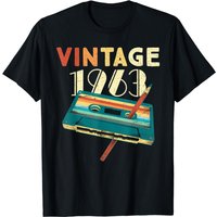 Vintage 1963 Music Cassette 60th Birthday Gifts 60 Years Old T-shirt