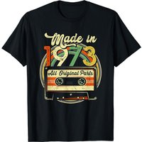 Made In 1973 48th Birthday Gifts Cassette Tape Vintage T-shirt — T-shirts pour hommes