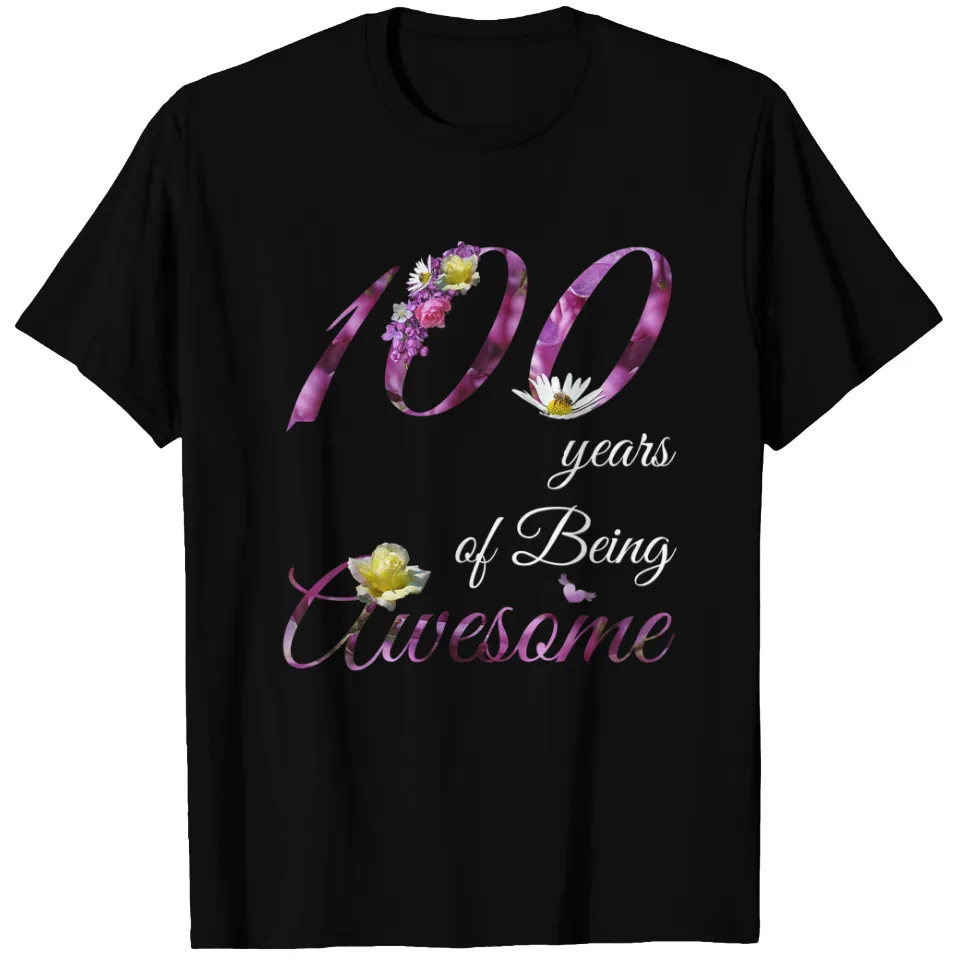 T-shirt Floral 100 Ans 1923 Cadeau d'Anniversaire 100e pour Hommes — T-shirts pour hommes
