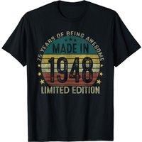 Made In 1948 75 Years Old 75th Birthday Gifts For Men T-shirt