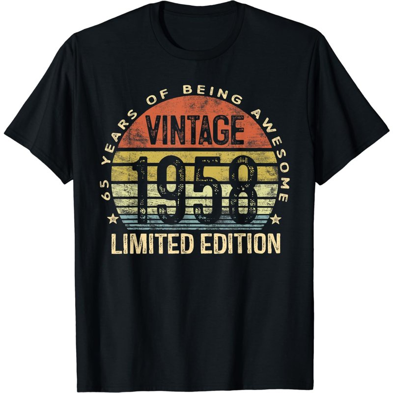 Vintage 1958 Limited Edition 65 Year Old Gifts 65th Birthday T-shirt — T-shirts pour hommes