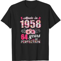 Made In 1958 Floral 65 Year Old 65th Birthday Gifts Women T-shirt — T-shirts pour hommes