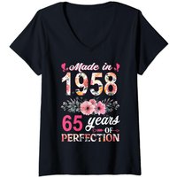 Made In 1958 Floral 65 Year Old 65th Birthday Gifts T-shirt — T-shirts pour hommes