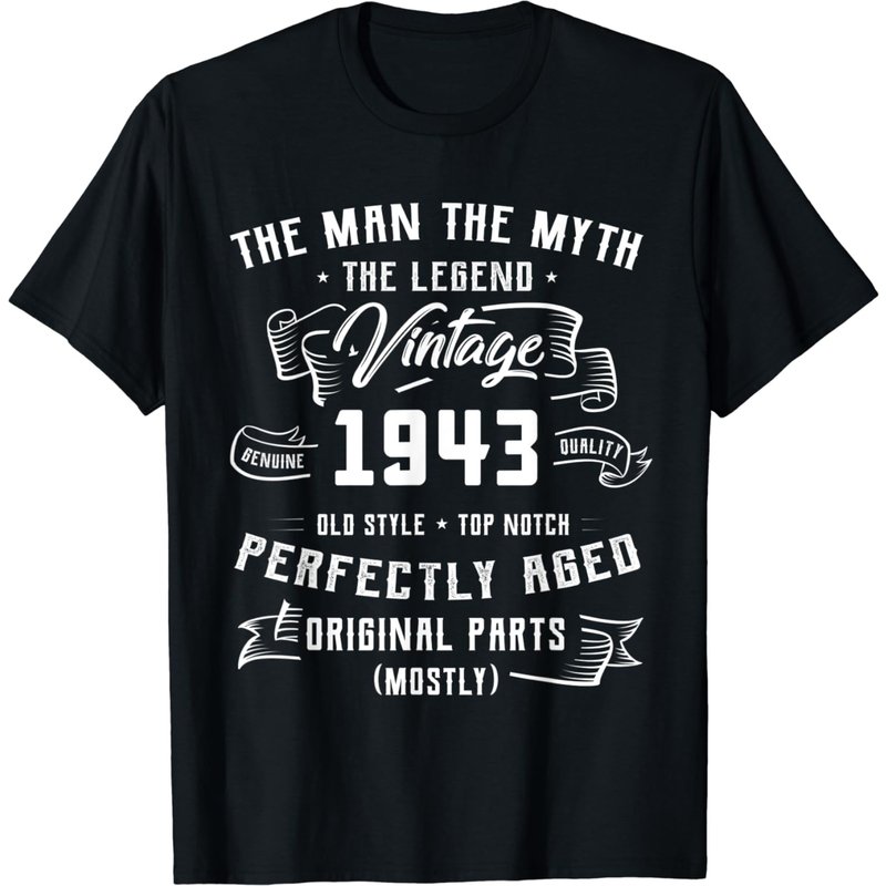 Man Myth Legend 1943 80th Birthday Tee For 80 Years Old T-shirt — T-shirts pour hommes