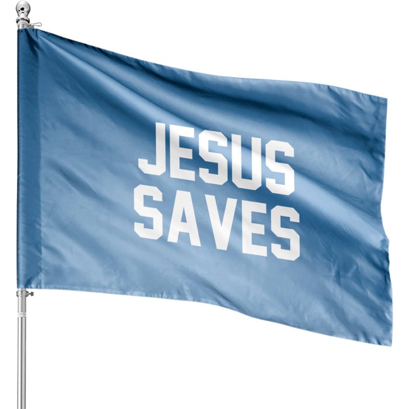 Jesus Saves Christian Faith Trust In God Lord Christ House Flags — Drapeaux décoratifs