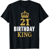 Happy 21st Birthday King 21 Years Old Party Ideas For Him T-shirt
