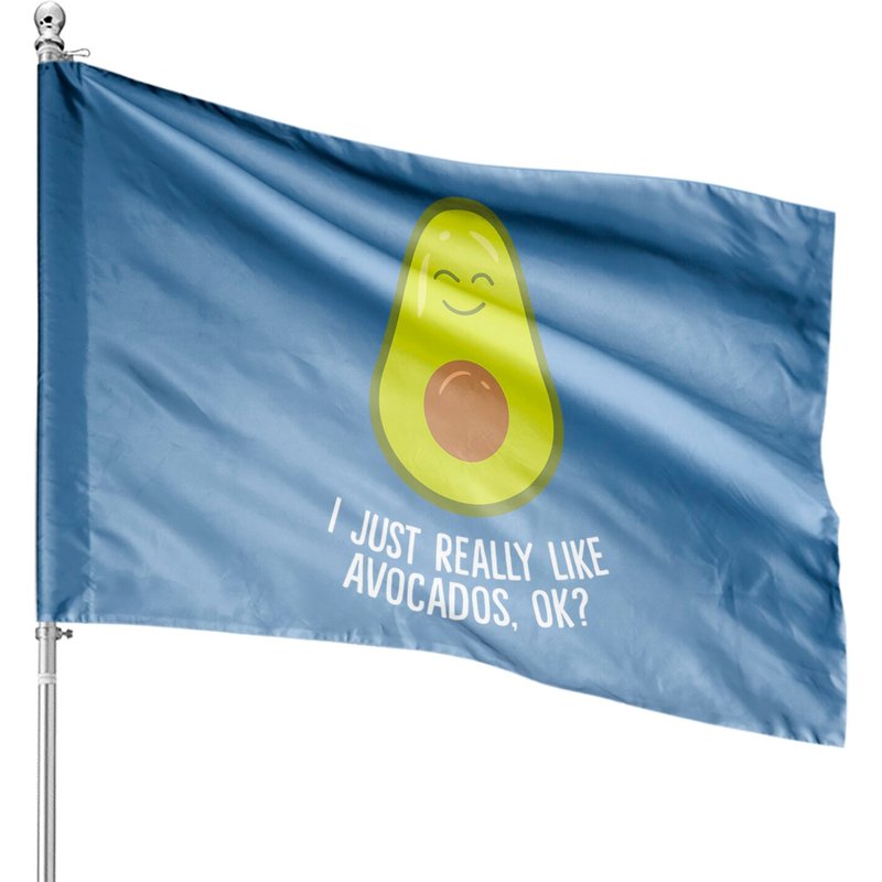 I Just Really Like Avocados Okay Funny Avocado House Flags — Drapeaux décoratifs