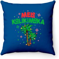 Mele Kalikimaka Hawaiian Christmas Palm Tree Lights Xmas Throw Pillows — Decorative Cushions