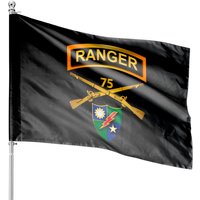 75th Infantry Regiment (ranger) Branch W Ranger Tab W Dui - Hq - House Flags