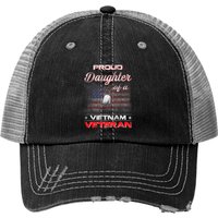 Proud Daughter Of Vietnam Veteran Gift For Women Print Trucker Hats