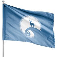 Chihuahua And Moon Halloween Funny House Flags — Drapeaux décoratifs