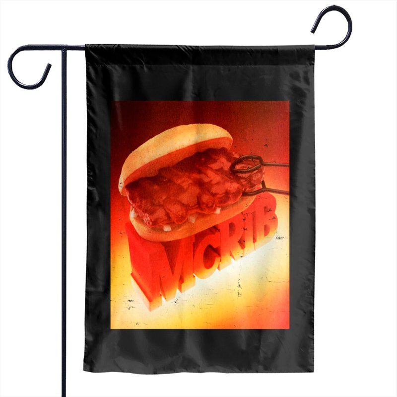 Vintage Mcrib Poster (distressed) - Mcrib - Garden Flags — Drapeaux décoratifs