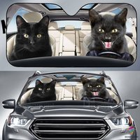 Funny Black Cat Couple Sun Shade Car Window Shades Sun Shades — Pare-soleil de voiture