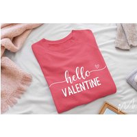 Hello Valentine Heart Shirt — Mens T Shirts
