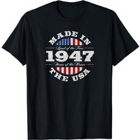 76 Year Old: Patriotic American Usa 1947 76th Birthday T-shirt