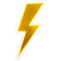 Yellow Lightning Bolt Thunder Stickers