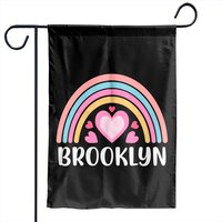 Brooklyn New York Rainbow Hearts Pullover Garden Flags