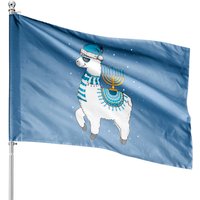 Menorah Hanukkah Llama Cute Alpaca Chanukah Christmas Pajama House Flags — Drapeaux décoratifs