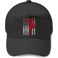 Lineman Flag Baseball Caps Distressed Usa Patriotic Thin Red Line Lineman American Flag Pullover