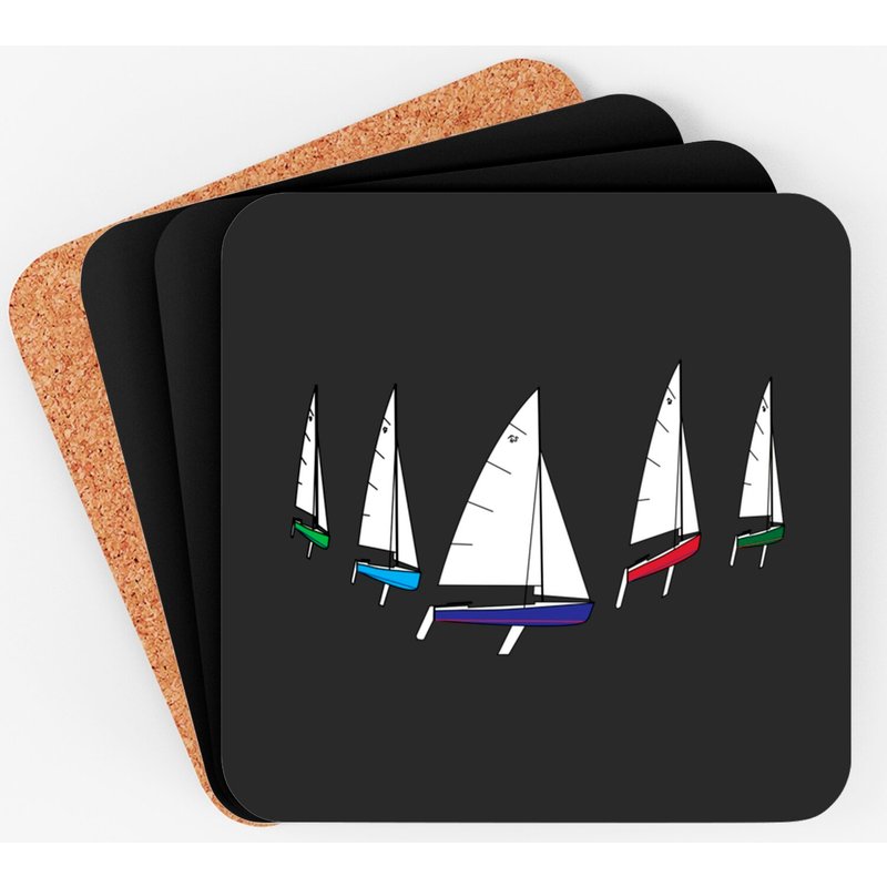 Flying Scot Sailboats Rounding A Mark - Flying Scot Sailboats Rounding A Mark - Coasters — Sous-verres et napperons