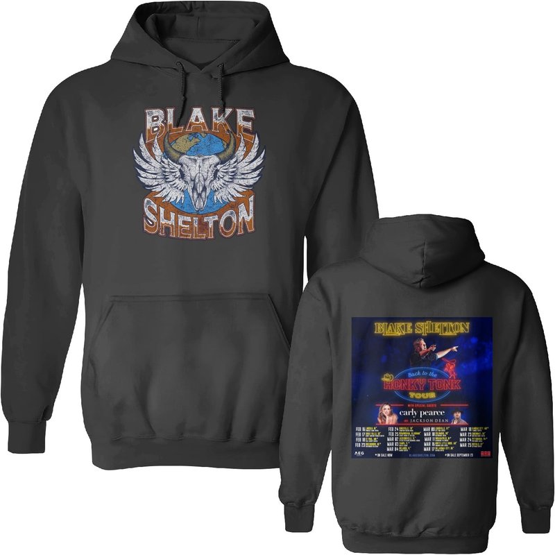 Blake Shelton Tour Shirt,back To The Honky Tonk Tour 2023 Double Sided Hoodie