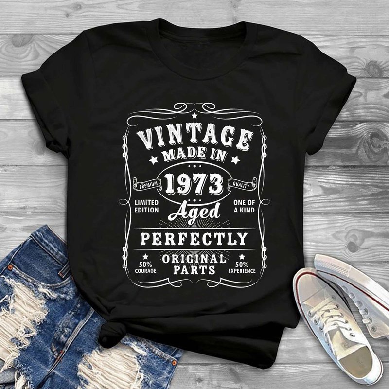 Vintage Made In 1973 50th Birthday Decorations T-shirt