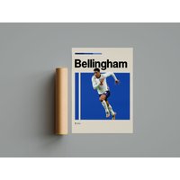 Jude Bellingham Posters, England Football Art Print, World Cup 2022, Office Wall Art, Bedroom Art