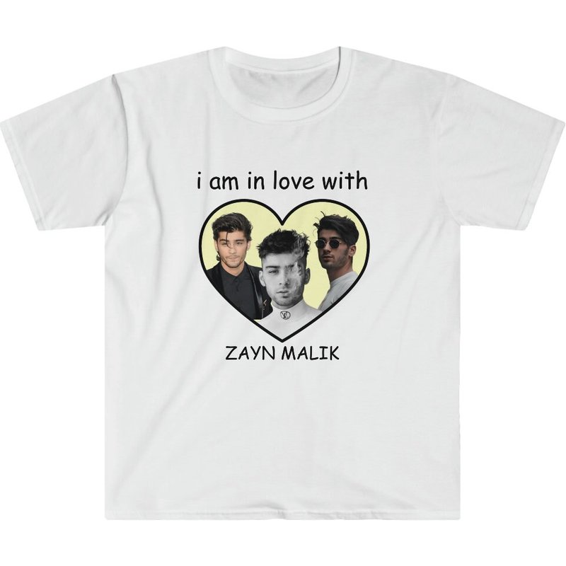 Zayn Malik I Am In Love With Zayn Malik White Graphic Tee — Mens T Shirts